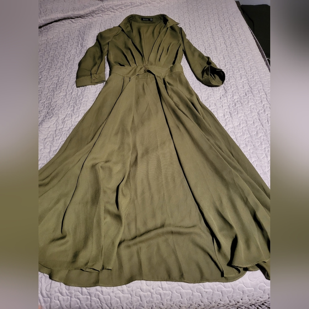 Olive Green Trench Top